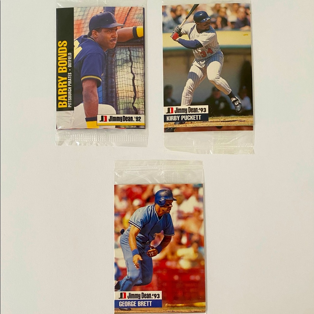 1992 & 1993 Jimmy Dean MLB Baseball Card Pack Lot - Barry Bonds, Kirby Puckett,…